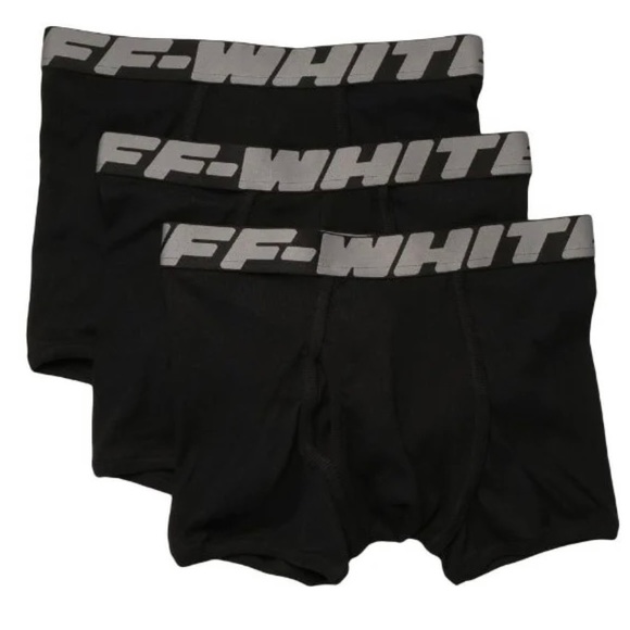 OFF - WHITE-C/o Virgil Abloh Industrial Tripack Boxers Black/Menlage Gray Sz: M. - Picture 2 of 4